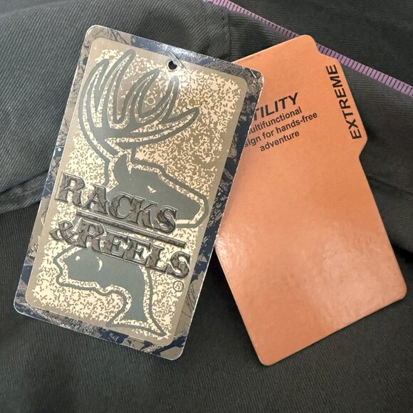 Racks & Reels Mens Quilted Shoulder Utility Shirt Large Olive Beige - Picture 4 of 7